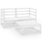 vidaXL Set de salón de jardín de 3 piezas blanco madera maciza pino vidaXL Set de salón de jardín de 3 piezas blanco madera maciza pino