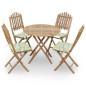 vidaXL Set de comedor exterior plegable 5 piezas con cojines bambú vidaXL Set de comedor exterior plegable 5 piezas con cojines bambú