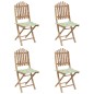 vidaXL Set de comedor exterior plegable 5 piezas con cojines bambú vidaXL Set de comedor exterior plegable 5 piezas con cojines bambú