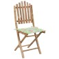 vidaXL Set de comedor exterior plegable 5 piezas con cojines bambú vidaXL Set de comedor exterior plegable 5 piezas con cojines bambú