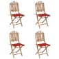 vidaXL Set de comedor exterior plegable 5 piezas con cojines bambú vidaXL Set de comedor exterior plegable 5 piezas con cojines bambú