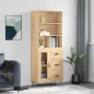 vidaXL Aparador alto madera contrachapada color roble 69,5x34x180 cm vidaXL Aparador alto madera contrachapada color roble 69,5x34x180 cm