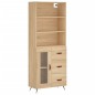 vidaXL Aparador alto madera contrachapada color roble 69,5x34x180 cm vidaXL Aparador alto madera contrachapada color roble 69,5x34x180 cm