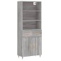vidaXL Aparador alto madera contrachapada gris sonoma 69,5x34x180 cm vidaXL Aparador alto madera contrachapada gris sonoma 69,5x34x180 cm