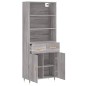 vidaXL Aparador alto madera contrachapada gris sonoma 69,5x34x180 cm vidaXL Aparador alto madera contrachapada gris sonoma 69,5x34x180 cm