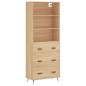 vidaXL Aparador alto madera contrachapada color roble 69,5x34x180 cm vidaXL Aparador alto madera contrachapada color roble 69,5x34x180 cm