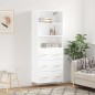 vidaXL Aparador alto madera contrachapada blanco brillo 69,5x34x180 cm vidaXL Aparador alto madera contrachapada blanco brillo 69,5x34x180 cm