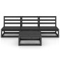 vidaXL Juego de muebles de jardín 4 piezas negro madera maciza de pino