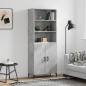 vidaXL Aparador alto madera contrachapada gris hormigón 69,5x34x180 cm vidaXL Aparador alto madera contrachapada gris hormigón 69,5x34x180 cm