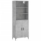 vidaXL Aparador alto madera contrachapada gris hormigón 69,5x34x180 cm vidaXL Aparador alto madera contrachapada gris hormigón 69,5x34x180 cm