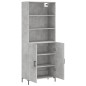 vidaXL Aparador alto madera contrachapada gris hormigón 69,5x34x180 cm vidaXL Aparador alto madera contrachapada gris hormigón 69,5x34x180 cm