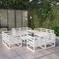 vidaXL Set de salón de jardín de 9 piezas blanco madera maciza pino vidaXL Set de salón de jardín de 9 piezas blanco madera maciza pino