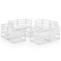 vidaXL Set de salón de jardín de 9 piezas blanco madera maciza pino vidaXL Set de salón de jardín de 9 piezas blanco madera maciza pino