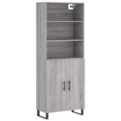 vidaXL Aparador alto madera contrachapada gris sonoma 69,5x34x180 cm