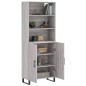 vidaXL Aparador alto madera contrachapada gris sonoma 69,5x34x180 cm vidaXL Aparador alto madera contrachapada gris sonoma 69,5x34x180 cm