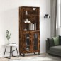vidaXL Aparador alto madera contrachapada roble ahumado 69,5x34x180 cm vidaXL Aparador alto madera contrachapada roble ahumado 69,5x34x180 cm