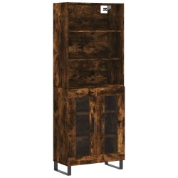 vidaXL Aparador alto madera contrachapada roble ahumado 69,5x34x180 cm