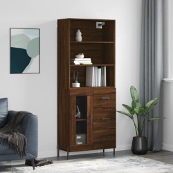 vidaXL Aparador alto madera contrachapada marrón roble 69,5x34x180 cm