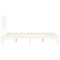 vidaXL Estructura cama de matrimonio con cabecero madera maciza blanco vidaXL Estructura cama de matrimonio con cabecero madera maciza blanco