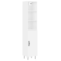 vidaXL Aparador alto madera contrachapada blanco 34,5x34x180 cm