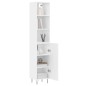 vidaXL Aparador alto madera contrachapada blanco 34,5x34x180 cm