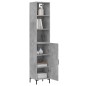 vidaXL Aparador de madera contrachapada gris hormigón 34,5x34x180 cm vidaXL Aparador de madera contrachapada gris hormigón 34,5x34x180 cm