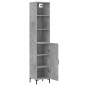 vidaXL Aparador de madera contrachapada gris hormigón 34,5x34x180 cm vidaXL Aparador de madera contrachapada gris hormigón 34,5x34x180 cm