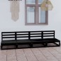 vidaXL Sofá de jardín 4 plazas negro madera maciza de pino vidaXL Sofá de jardín 4 plazas negro madera maciza de pino