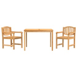 vidaXL Juego de comedor para jardín 3 pzas madera maciza de teca