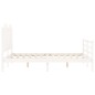 vidaXL Estructura cama de matrimonio con cabecero madera maciza blanco vidaXL Estructura cama de matrimonio con cabecero madera maciza blanco