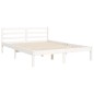 vidaXL Estructura cama de matrimonio con cabecero madera maciza blanco vidaXL Estructura cama de matrimonio con cabecero madera maciza blanco