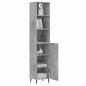 vidaXL Aparador de madera contrachapada gris hormigón 34,5x34x180 cm