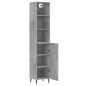 vidaXL Aparador de madera contrachapada gris hormigón 34,5x34x180 cm