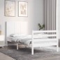 vidaXL Estructura de cama individual con cabecero madera maciza blanco vidaXL Estructura de cama individual con cabecero madera maciza blanco