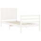 vidaXL Estructura de cama individual con cabecero madera maciza blanco vidaXL Estructura de cama individual con cabecero madera maciza blanco