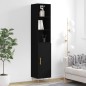 vidaXL Aparador de madera contrachapada negro 34,5x34x180 cm vidaXL Aparador de madera contrachapada negro 34,5x34x180 cm
