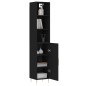 vidaXL Aparador de madera contrachapada negro 34,5x34x180 cm vidaXL Aparador de madera contrachapada negro 34,5x34x180 cm