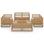 vidaXL Muebles de jardín 9 pzas y cojines marrón miel madera pino vidaXL Muebles de jardín 9 pzas y cojines marrón miel madera pino