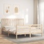 vidaXL Estructura de cama de matrimonio con cabecero madera maciza vidaXL Estructura de cama de matrimonio con cabecero madera maciza