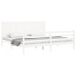 vidaXL Estructura cama de matrimonio con cabecero madera maciza blanco vidaXL Estructura cama de matrimonio con cabecero madera maciza blanco