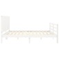 vidaXL Estructura cama de matrimonio con cabecero madera maciza blanco vidaXL Estructura cama de matrimonio con cabecero madera maciza blanco