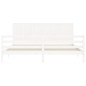 vidaXL Estructura cama de matrimonio con cabecero madera maciza blanco vidaXL Estructura cama de matrimonio con cabecero madera maciza blanco
