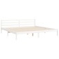 vidaXL Estructura cama de matrimonio con cabecero madera maciza blanco vidaXL Estructura cama de matrimonio con cabecero madera maciza blanco