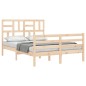 vidaXL Estructura de cama de matrimonio con cabecero madera maciza vidaXL Estructura de cama de matrimonio con cabecero madera maciza