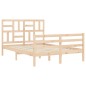 vidaXL Estructura de cama de matrimonio con cabecero madera maciza vidaXL Estructura de cama de matrimonio con cabecero madera maciza