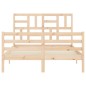 vidaXL Estructura de cama de matrimonio con cabecero madera maciza vidaXL Estructura de cama de matrimonio con cabecero madera maciza