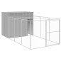 vidaXL Caseta perros corral acero galvanizado gris claro 214x457x181cm