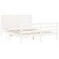 vidaXL Estructura de cama con cabecero madera maciza blanco 160x200 cm vidaXL Estructura de cama con cabecero madera maciza blanco 160x200 cm