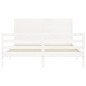 vidaXL Estructura de cama con cabecero madera maciza blanco 160x200 cm vidaXL Estructura de cama con cabecero madera maciza blanco 160x200 cm