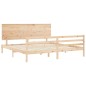 vidaXL Estructura de cama de matrimonio con cabecero madera maciza